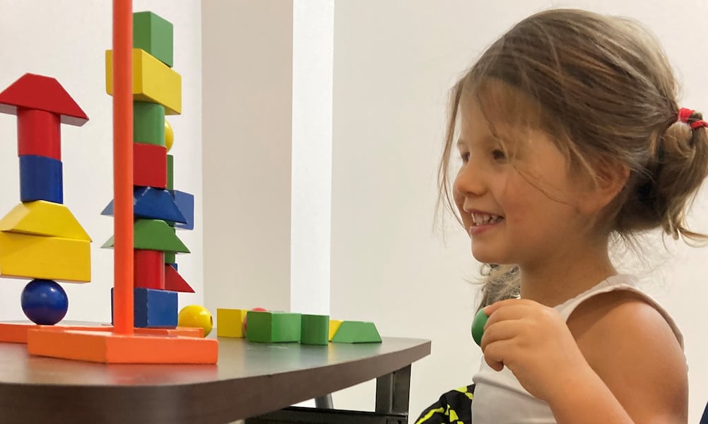 Girl Playing With Blocks - Occupational Therapy in Bowen, QLD